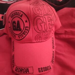 Red Georgia Embroidered Cap